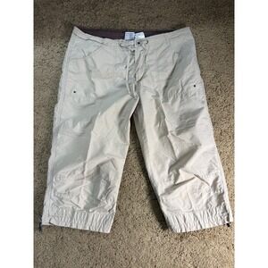 Columbia Capris Women Medium Lost Adventure Khaki Mid Rise Lightweight Hiking